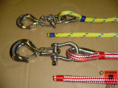 tow bridles two snap schacle custom rope