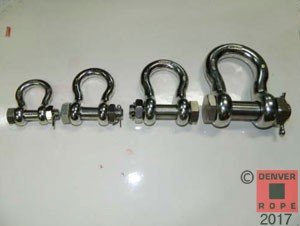 large stainless steel hardware shackle selection