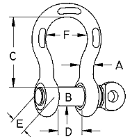 Galvanized Crosby Anchor Shackle diagram
